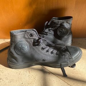 all black high top converse
